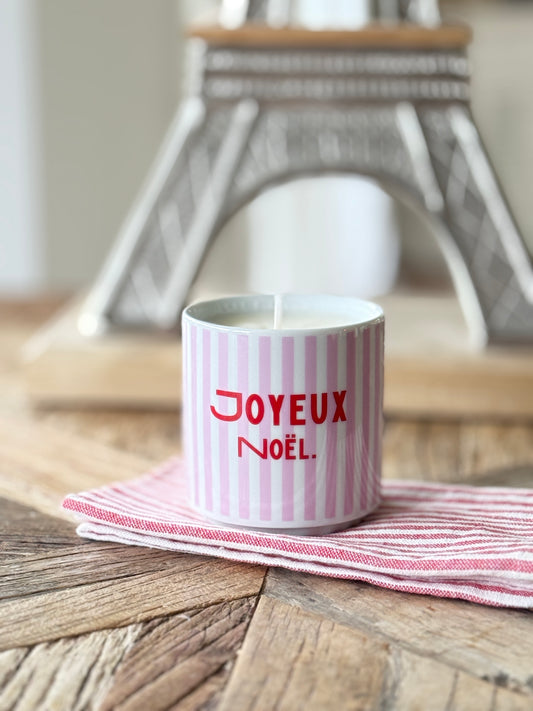 DUFTKERZE JOYEUX NOËL. Rosa/Rouge 250 Gramm